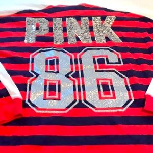 PINK by Victoria Secret Striped Sequin Long Sleeved Shirt